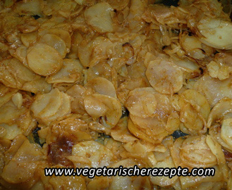 Sahne-Kartoffeln auf dem Backblech